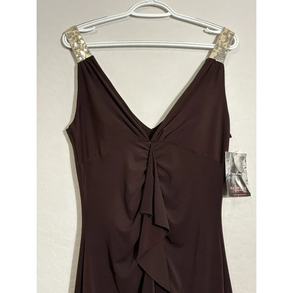 Rampage NWT Y2K Bodycon Coquette Bling‎ Strap Dress size Large Vintage 2000’s.